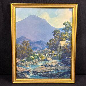 Original Maxfield Parrish Thy Rocks and Rills Old Mill Print Vintage Lithograph